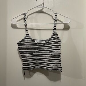Striped Black and White Women's Top